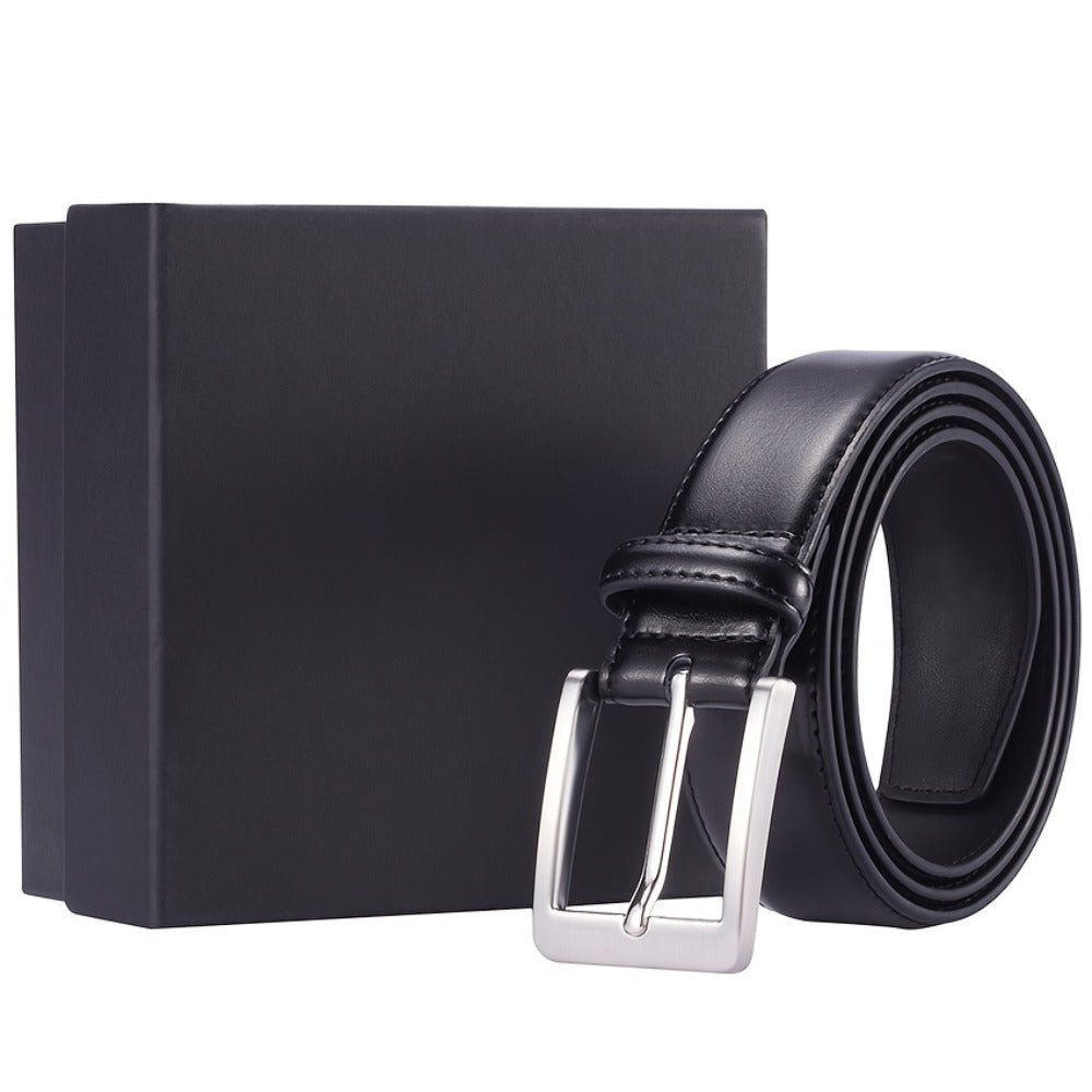 Men's Belt - Prong Buckle for Genuine Leather Jeans , Classic Work & Business Dress - product detail view 8