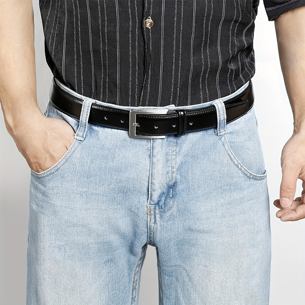 Men's Belt - Prong Buckle for Genuine Leather Jeans , Classic Work & Business Dress - product detail view 10