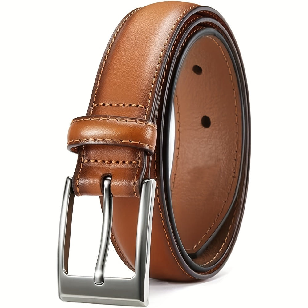 Men's Belt - Prong Buckle for Genuine Leather Jeans , Classic Work & Business Dress - product detail view 11
