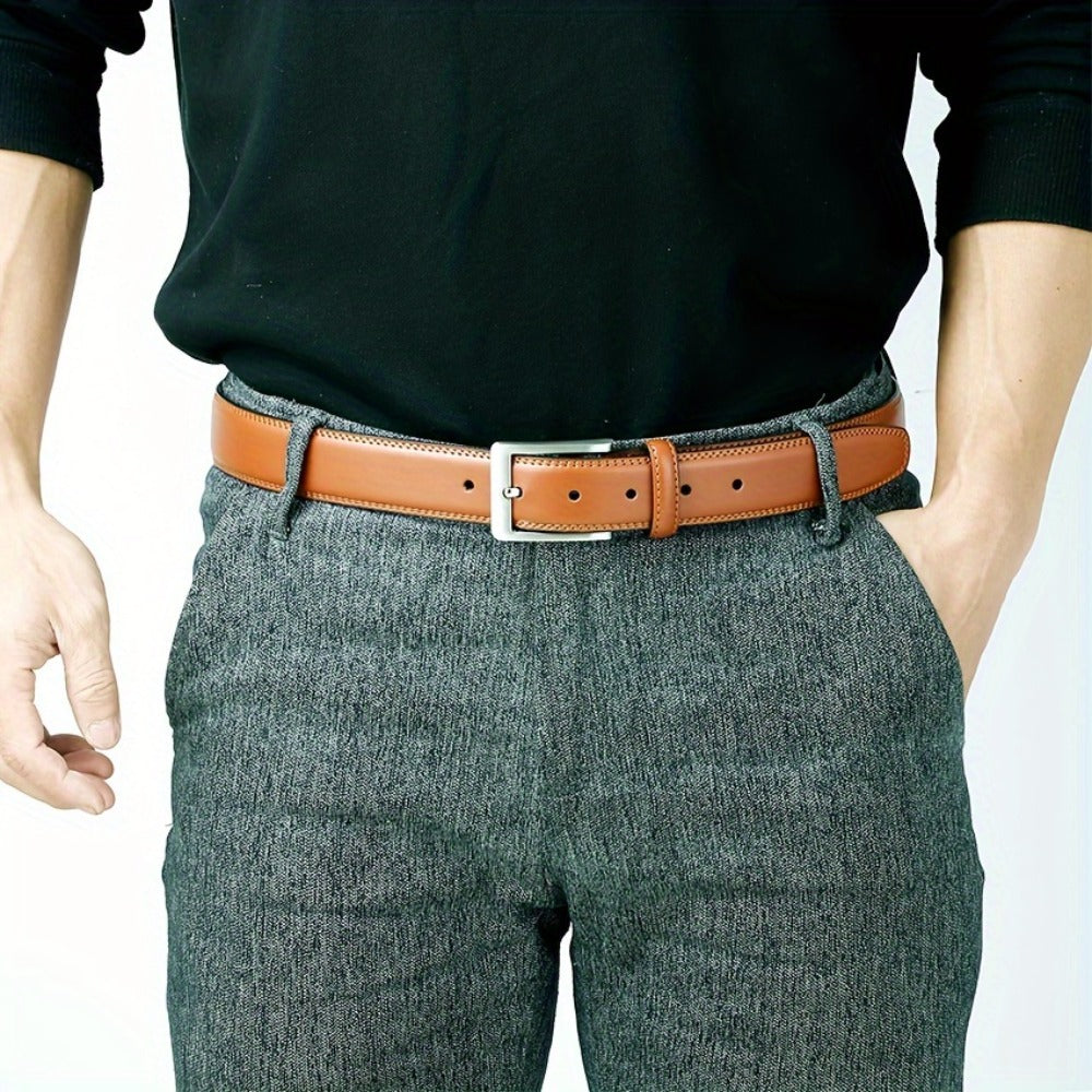 Men's Belt - Prong Buckle for Genuine Leather Jeans , Classic Work & Business Dress - product detail view 12