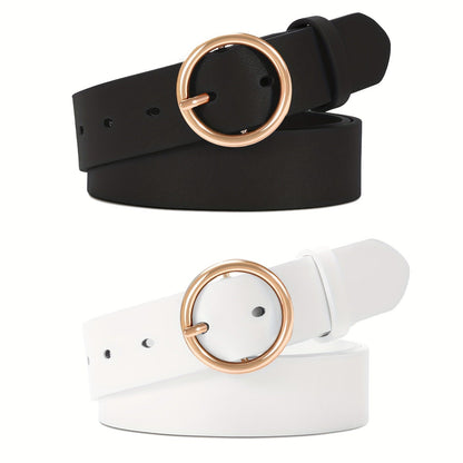 Women's Belt - PU Leather for 3-Pack Round Alloy Buckle Waist for Dresses Jeans Pants - product detail view 22