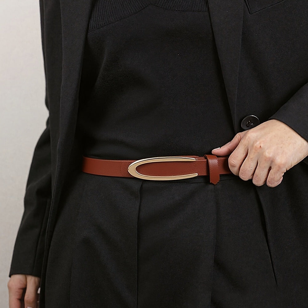 Women's Belt - PU Leather for 5 Pack Vintage Buckle Multicolor Solid Color Skinny Set - product detail view 6