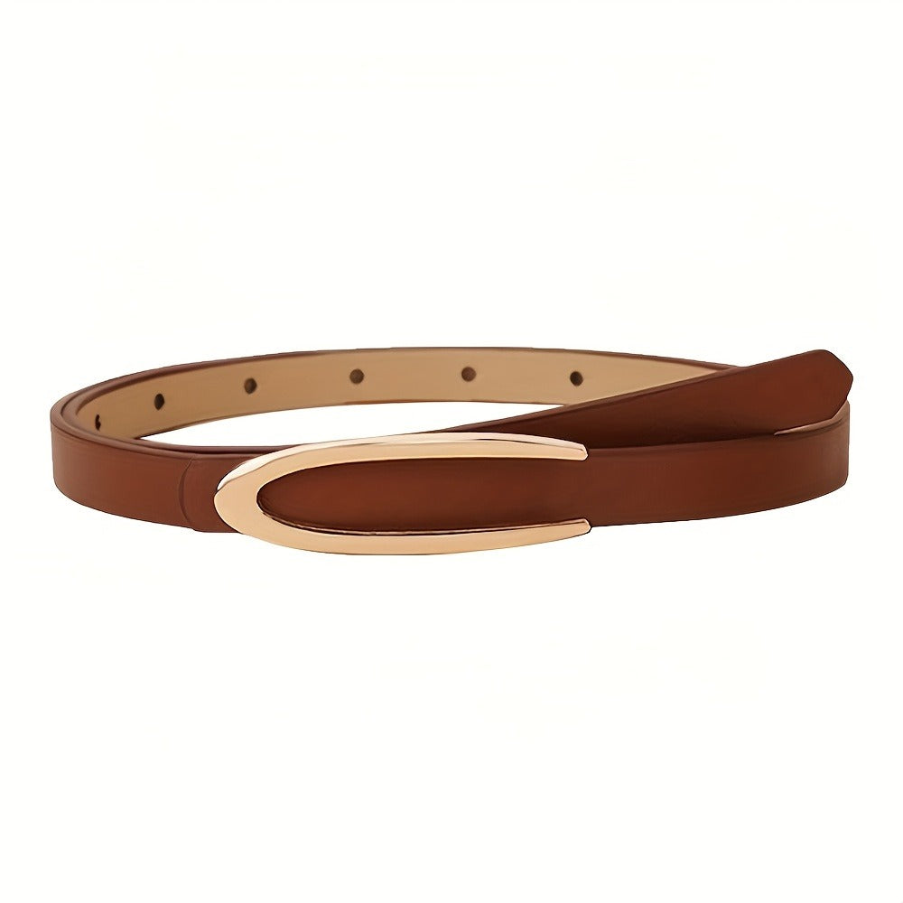 Women's Belt - PU Leather for 5 Pack Vintage Buckle Multicolor Solid Color Skinny Set - product detail view 8