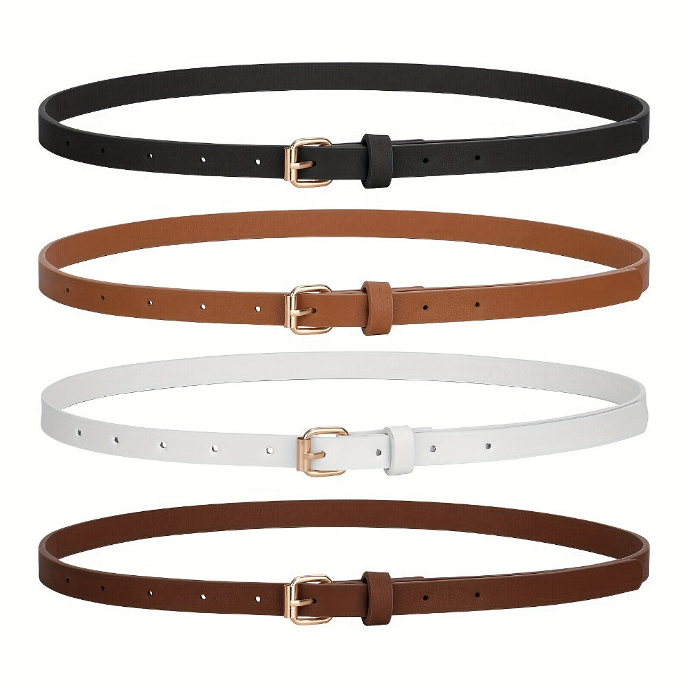 Women's Belt - PU Leather Set 4pcs for | Slim Waist for Dresses Jeans | Sweet Fashion - product detail view 3