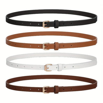 Women's Belt - PU Leather Set 4pcs for | Slim Waist for Dresses Jeans | Sweet Fashion - product detail view 3
