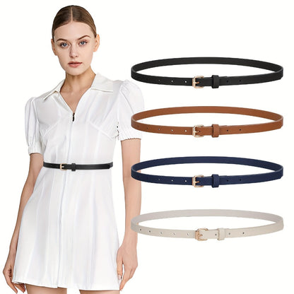 Women's Belt - PU Leather Set 4pcs for | Slim Waist for Dresses Jeans | Sweet Fashion - product detail view 4
