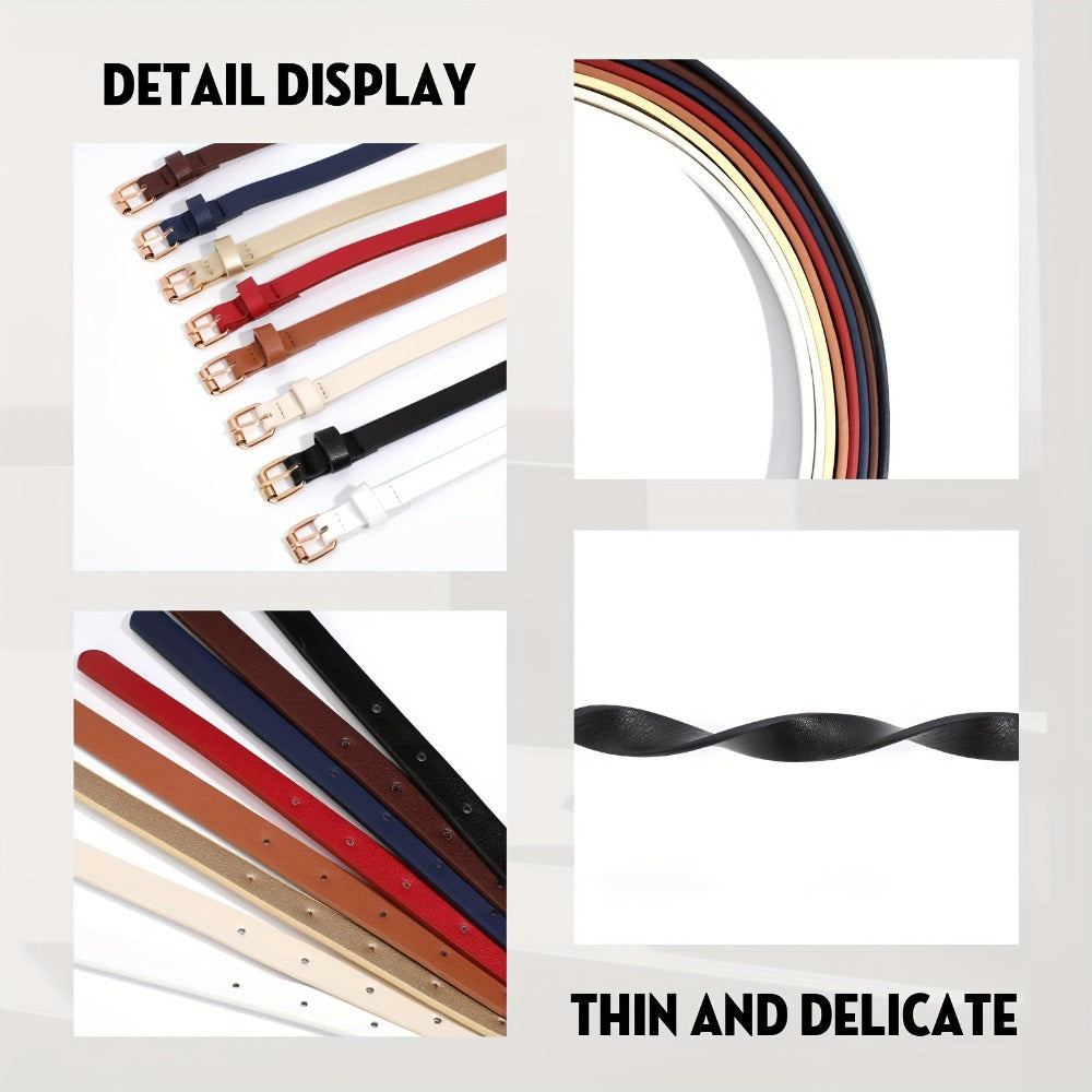Women's Belt - PU Leather Set 4pcs for | Slim Waist for Dresses Jeans | Sweet Fashion - product detail view 8