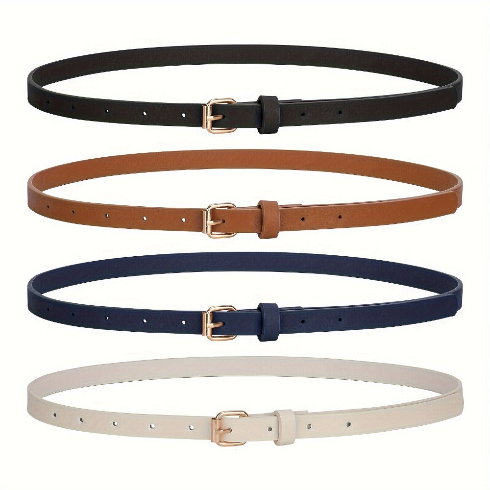 Women's Belt - PU Leather Set 4pcs for | Slim Waist for Dresses Jeans | Sweet Fashion - product detail view 9