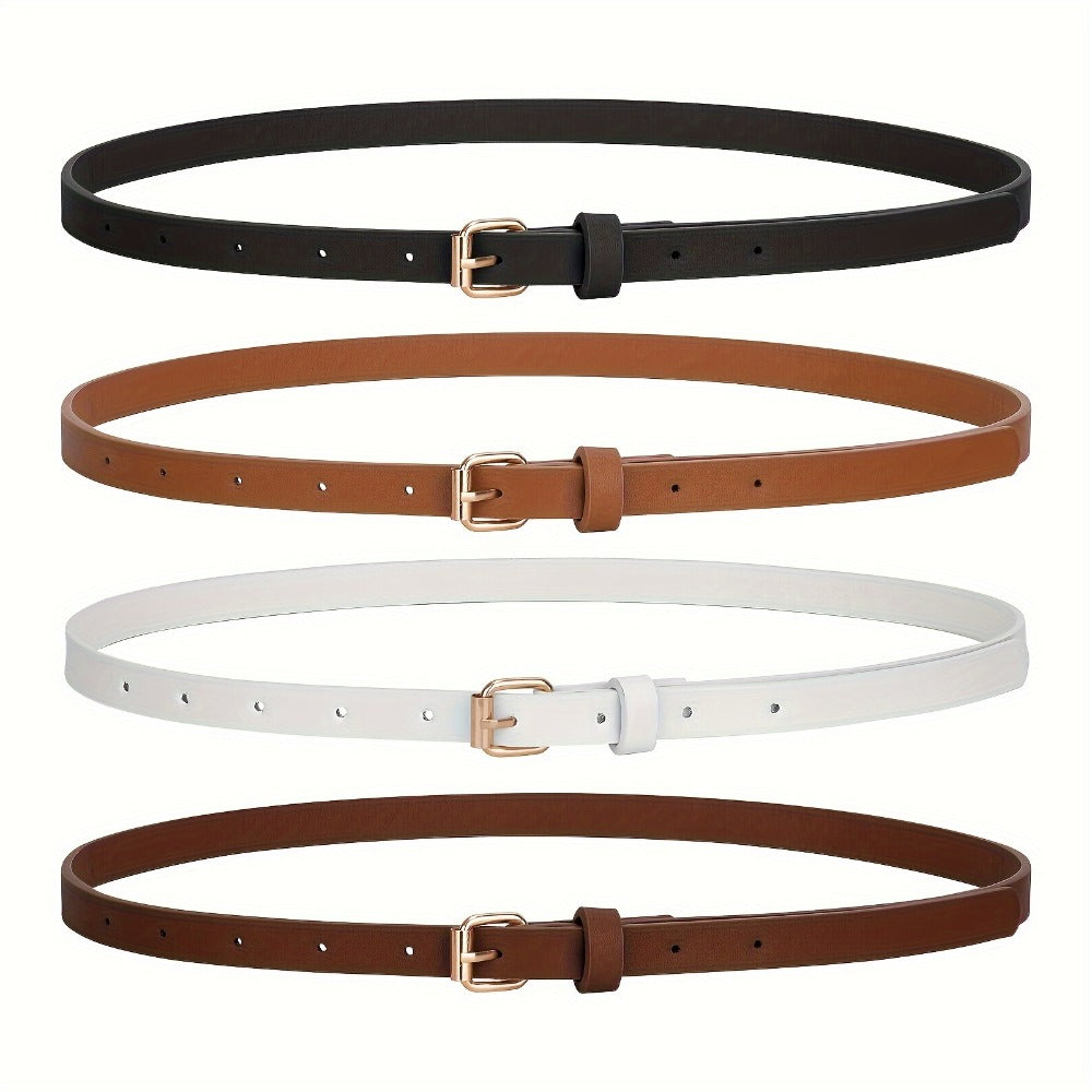 Women's Belt - PU Leather Set 4pcs for | Slim Waist for Dresses Jeans | Sweet Fashion - product detail view 11