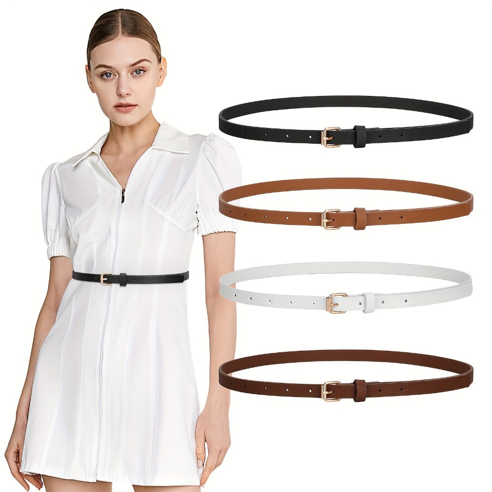 Women's Belt - PU Leather Set 4pcs for | Slim Waist for Dresses Jeans | Sweet Fashion - product detail view 12