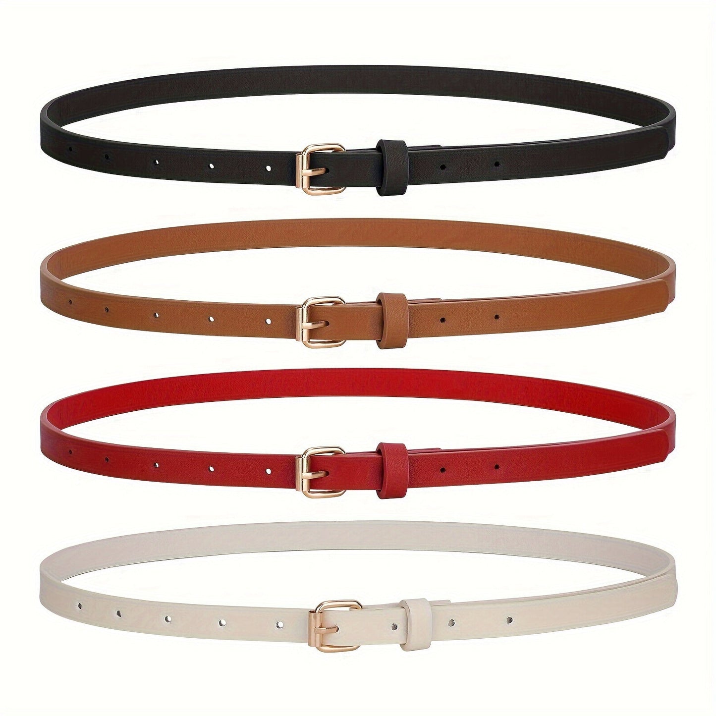 Women's Belt - PU Leather Set 4pcs for | Slim Waist for Dresses Jeans | Sweet Fashion - product detail view 16