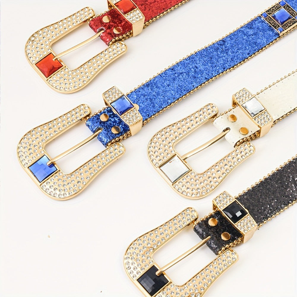 Women's Belt - Punk Rhinestone for | Rock & Roll Inlaid Crystal Waist | European American - main product view