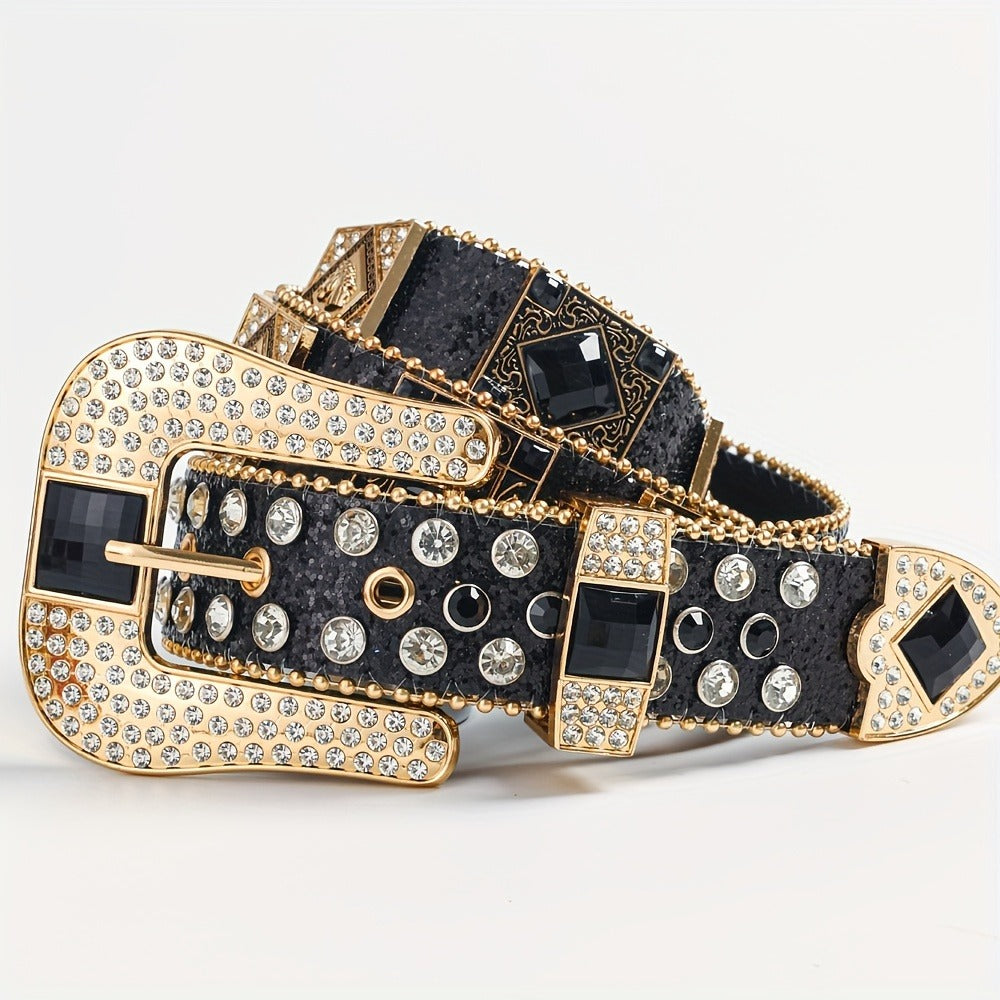 Women's Belt - Punk Rhinestone for | Rock & Roll Inlaid Crystal Waist | European American - product detail view 3