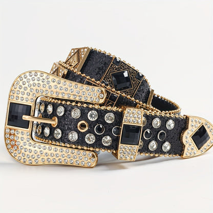 Women's Belt - Punk Rhinestone for | Rock & Roll Inlaid Crystal Waist | European American - product detail view 3