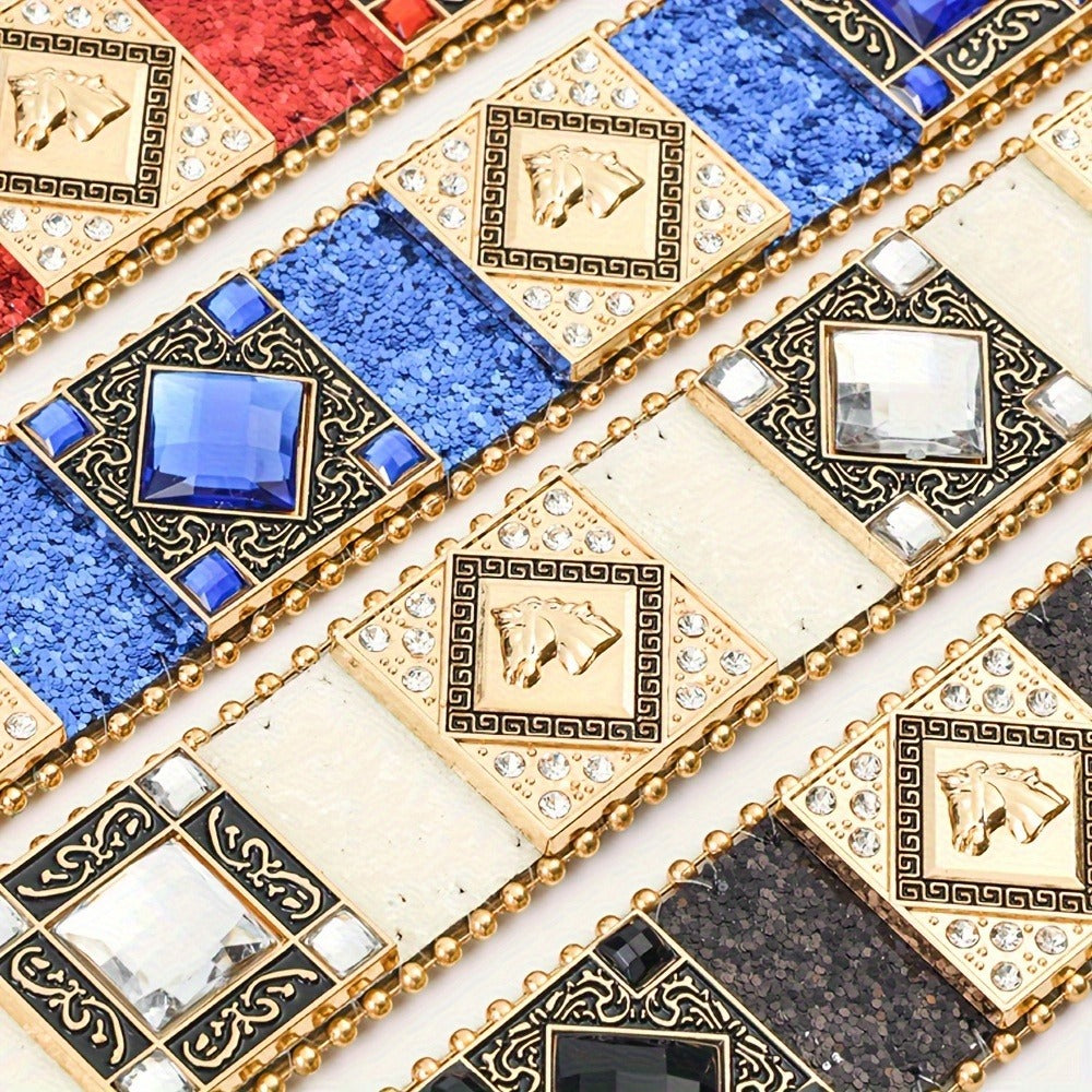 Women's Belt - Punk Rhinestone for | Rock & Roll Inlaid Crystal Waist | European American - product detail view 4