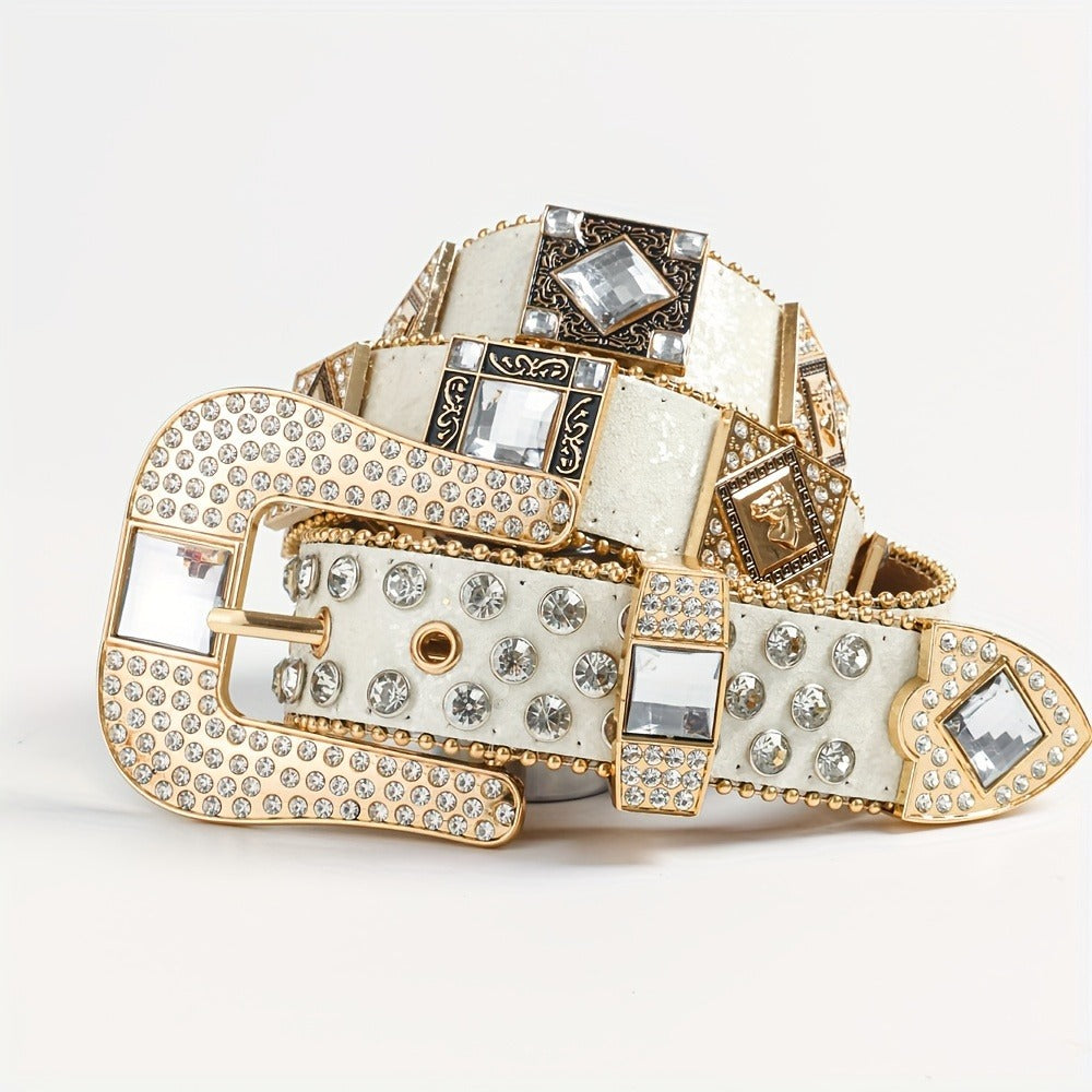 Women's Belt - Punk Rhinestone for | Rock & Roll Inlaid Crystal Waist | European American - product detail view 5