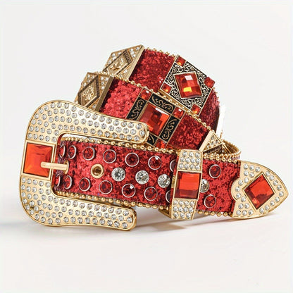 Women's Belt - Punk Rhinestone for | Rock & Roll Inlaid Crystal Waist | European American - product detail view 7