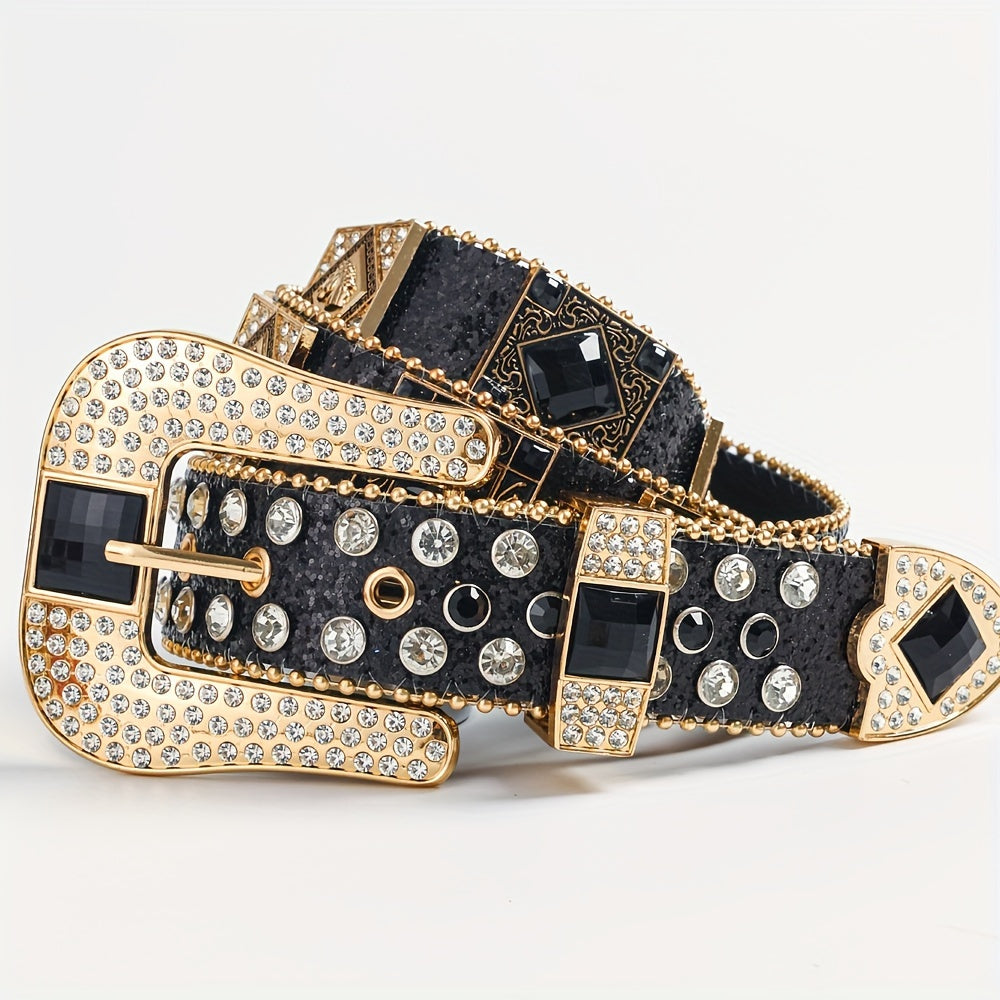 Women's Belt - Punk Rhinestone for | Rock & Roll Inlaid Crystal Waist | European American - product detail view 9