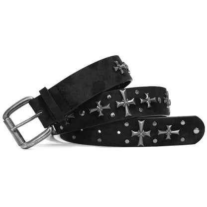 Women's Belt - Punk Studded Y2K Rivet Gothic Cross Rivet Metal Alloy Buckle Waist for - product detail view 3
