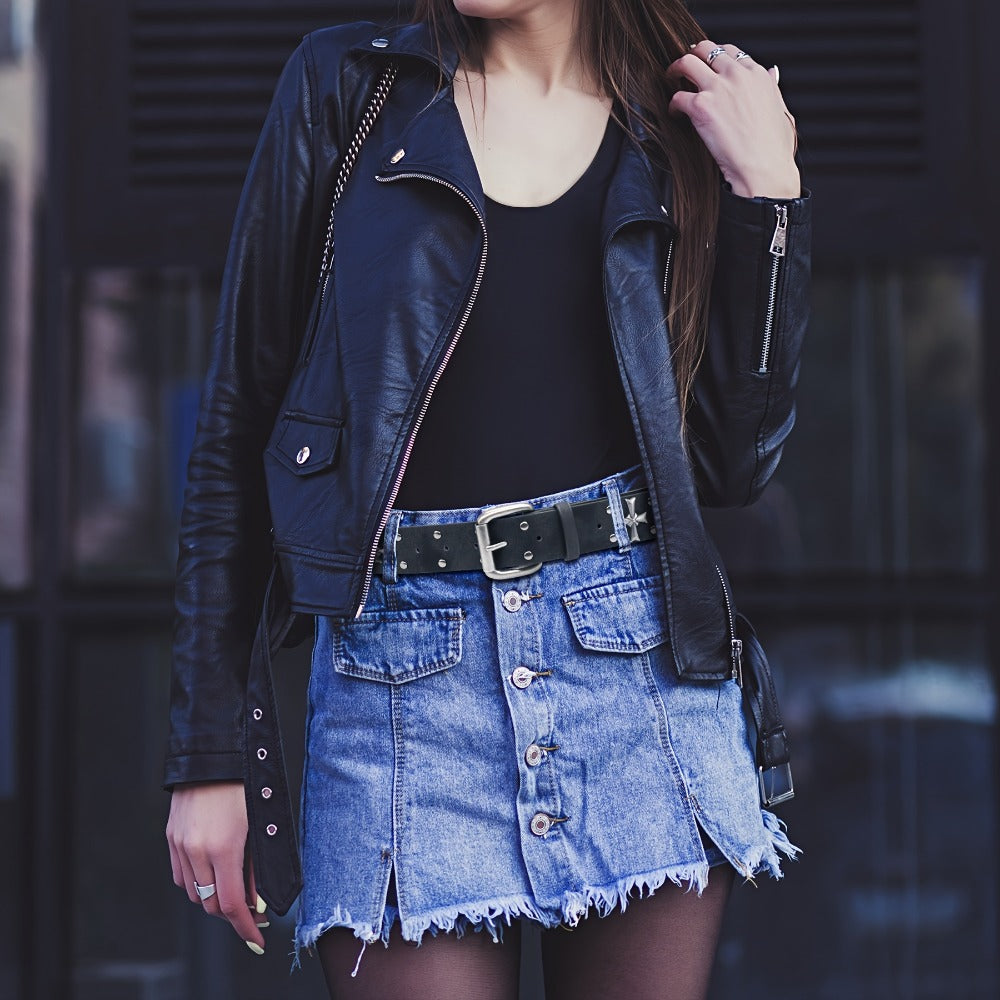 Women's Belt - Punk Studded Y2K Rivet Gothic Cross Rivet Metal Alloy Buckle Waist for - product detail view 8