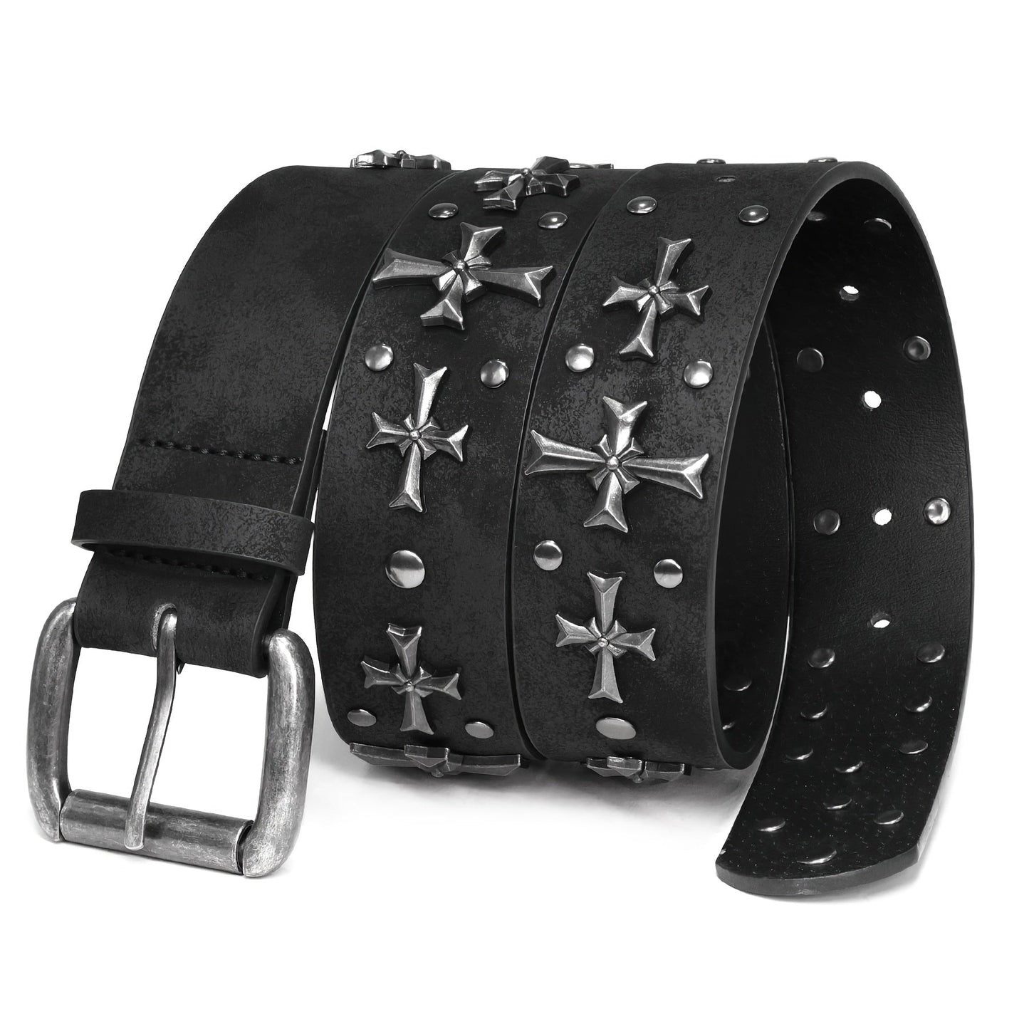 Women's Belt - Punk Studded Y2K Rivet Gothic Cross Rivet Metal Alloy Buckle Waist for - product detail view 13