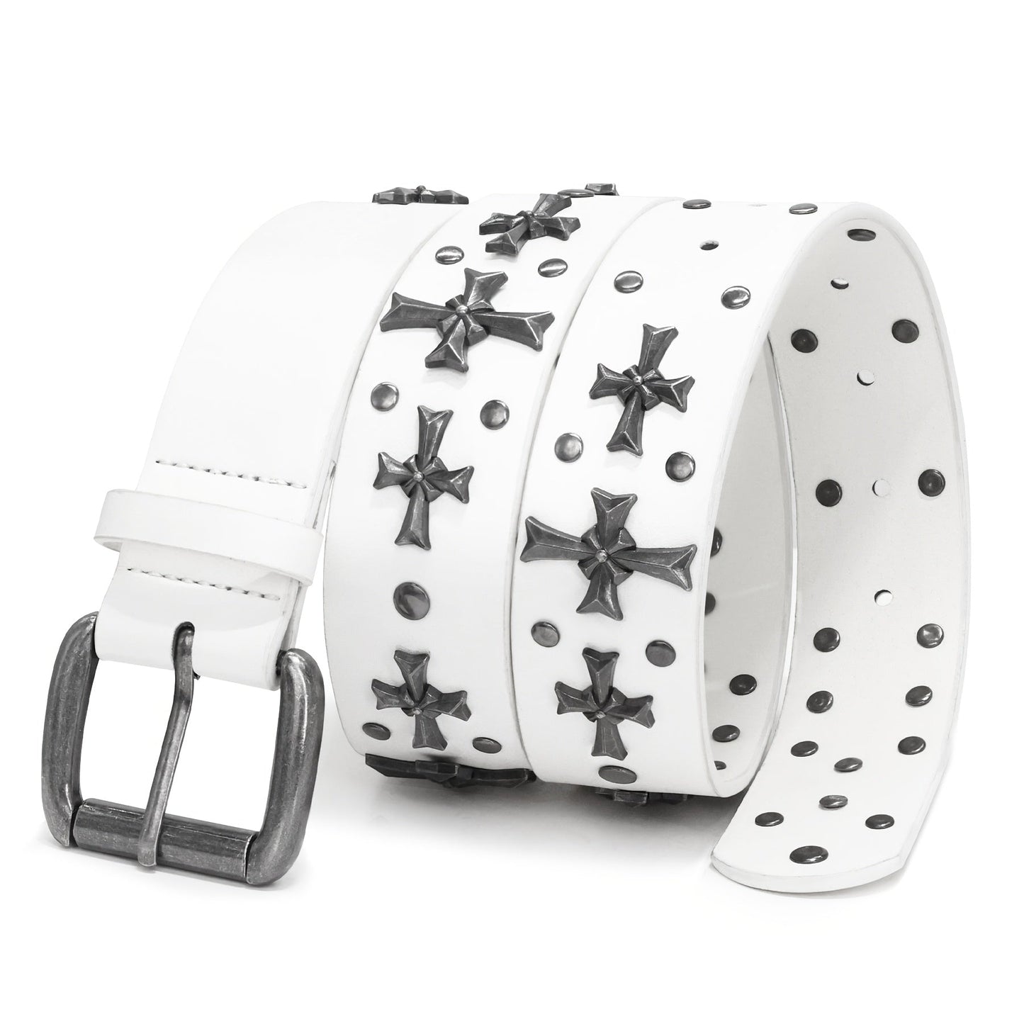 Women's Belt - Punk Studded Y2K Rivet Gothic Cross Rivet Metal Alloy Buckle Waist for - product detail view 14