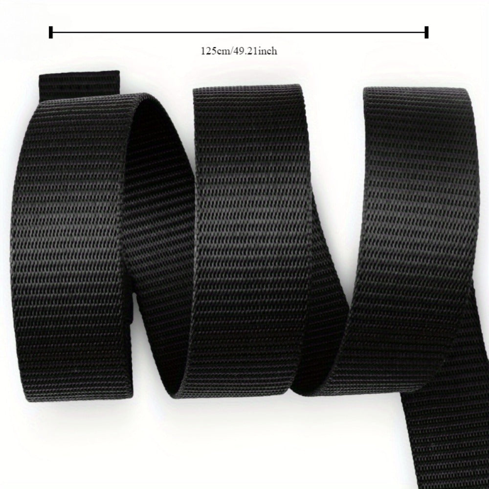 Men's Belt - Ratchet for 2 Pack Automatic Buckle No-Hole Adjustable Nylon Woven Slide - product detail view 5