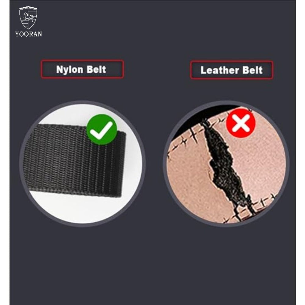 Men's Belt - Ratchet for 2 Pack Automatic Buckle No-Hole Adjustable Nylon Woven Slide - product detail view 7
