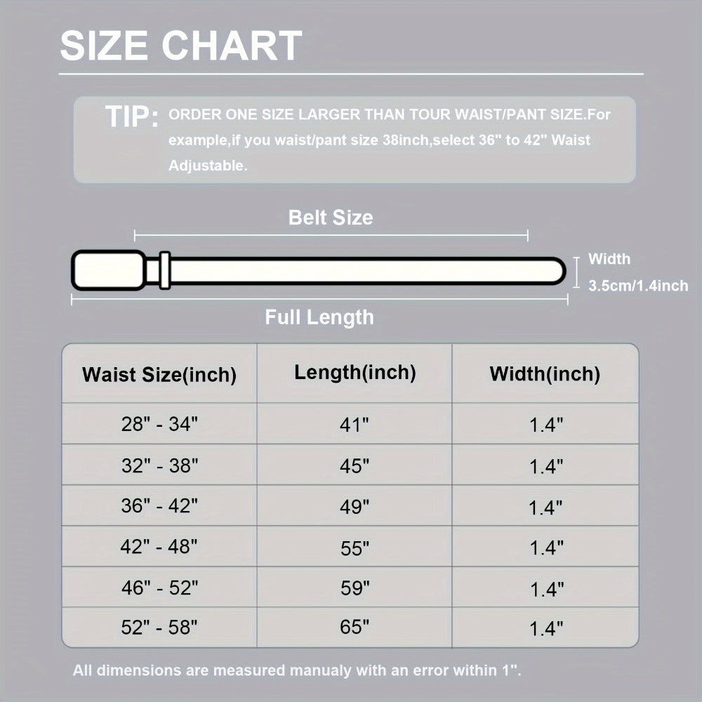 Men's Belt - Ratchet for 35mm Genuine Leather No-Hole Adjustable with Automatic Buckle - product detail view 2