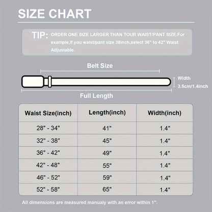 Men's Belt - Ratchet for 35mm Genuine Leather No-Hole Adjustable with Automatic Buckle - product detail view 2