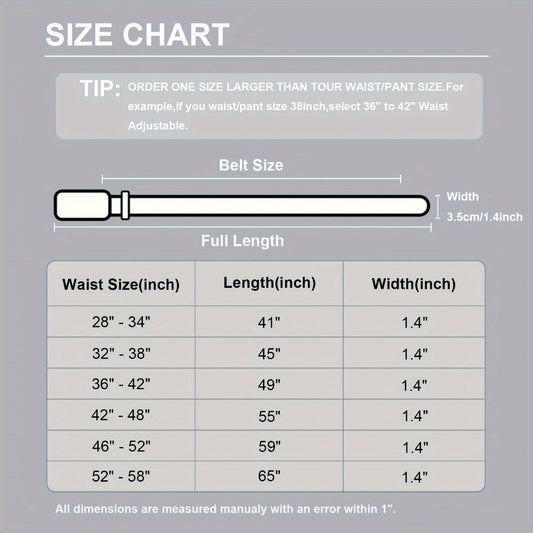 Men's Belt - Ratchet for 35mm Genuine Leather No-Hole Adjustable with Automatic Buckle - product detail view 2