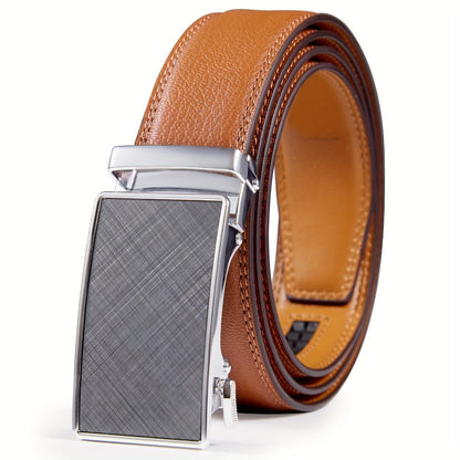 Men's Belt - Ratchet for 35mm Genuine Leather No-Hole Adjustable with Automatic Buckle - product detail view 7
