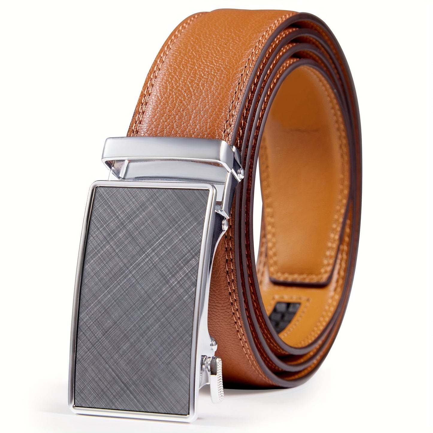 Men's Belt - Ratchet for 35mm Genuine Leather No-Hole Adjustable with Automatic Buckle - product detail view 25