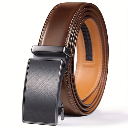 Men's Belt - Ratchet for 35mm Genuine Leather No-Hole Adjustable with Automatic Buckle - product detail view 26