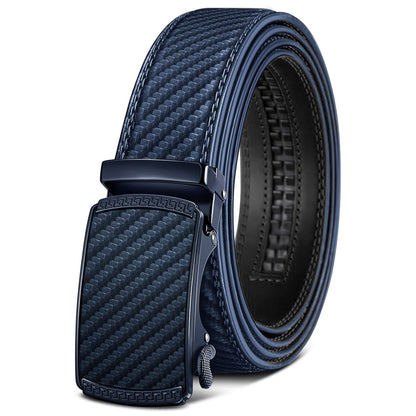 Men's Belt - Ratchet for 35mm Genuine Leather No-Hole Adjustable with Automatic Buckle - product detail view 29