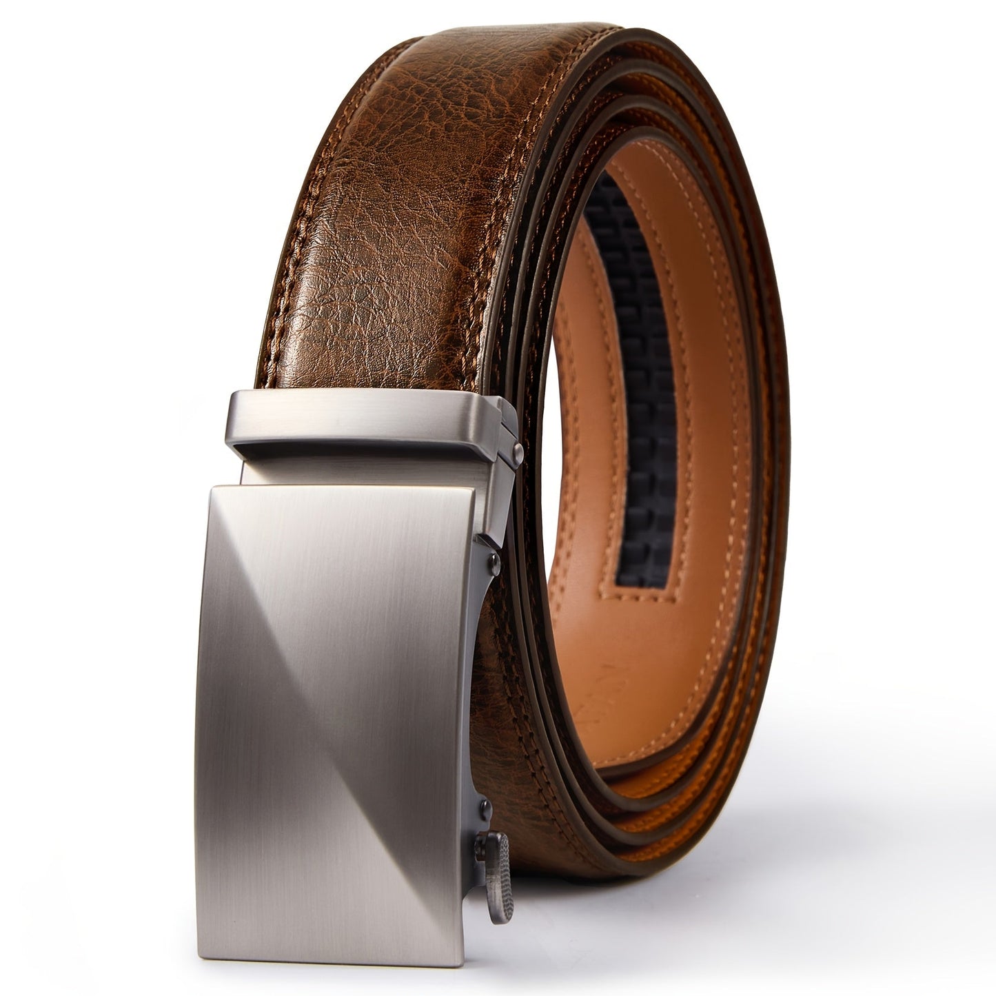 Men's Belt - Ratchet for 35mm Genuine Leather No-Hole Adjustable with Automatic Buckle - product detail view 31