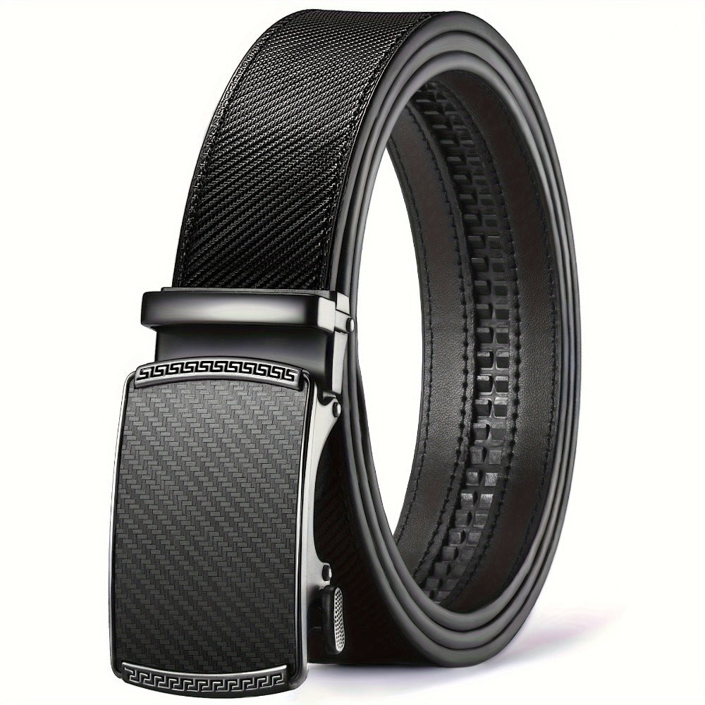 Men's Belt - Ratchet for Premium Leather Slide Automatic Click Buckle No-Hole - main product view
