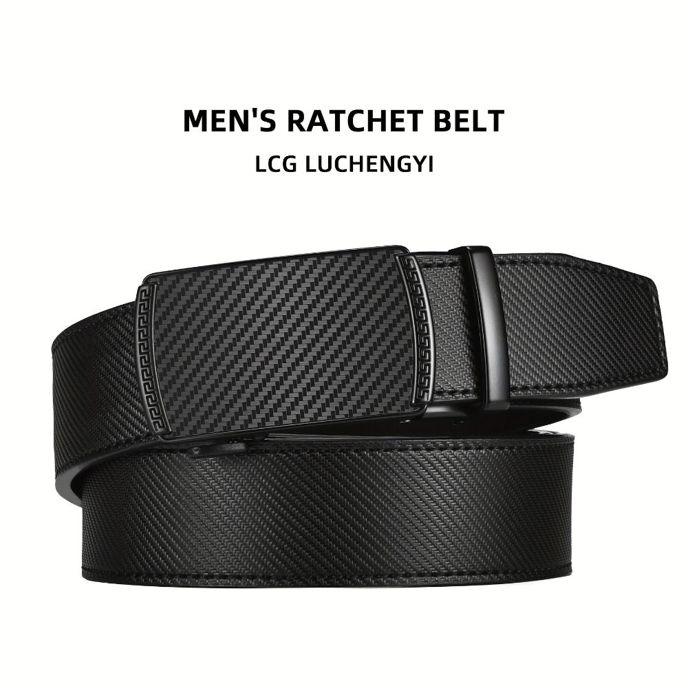 Men's Belt - Ratchet for Premium Leather Slide Automatic Click Buckle No-Hole - product detail view 7