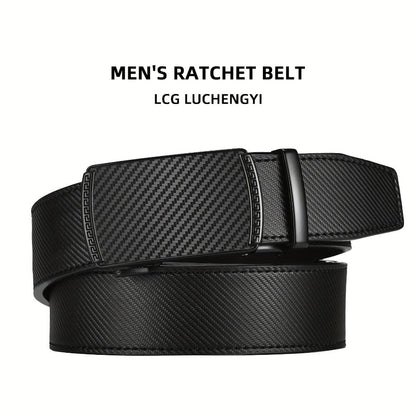Men's Belt - Ratchet for Premium Leather Slide Automatic Click Buckle No-Hole - product detail view 7