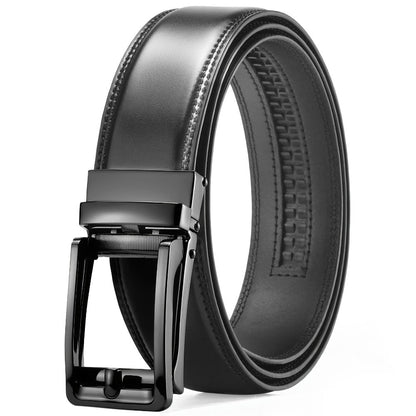 Men's Belt - Ratchet for Premium Leather Slide Automatic Click Buckle No-Hole - product detail view 8