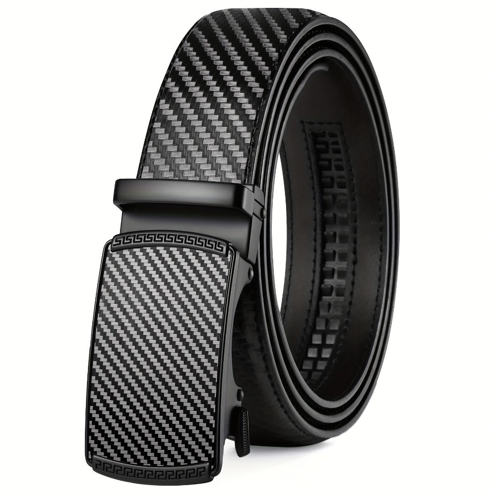 Men's Belt - Ratchet for Premium Leather Slide Automatic Click Buckle No-Hole - product detail view 14
