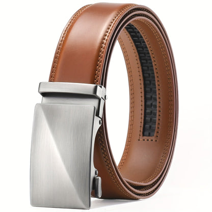 Men's Belt - Ratchet for Premium Leather Slide Automatic Click Buckle No-Hole - product detail view 18