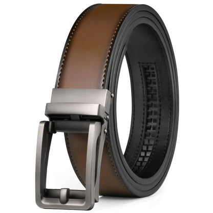 Men's Belt - Ratchet for Premium Leather Slide Automatic Click Buckle No-Hole - product detail view 21