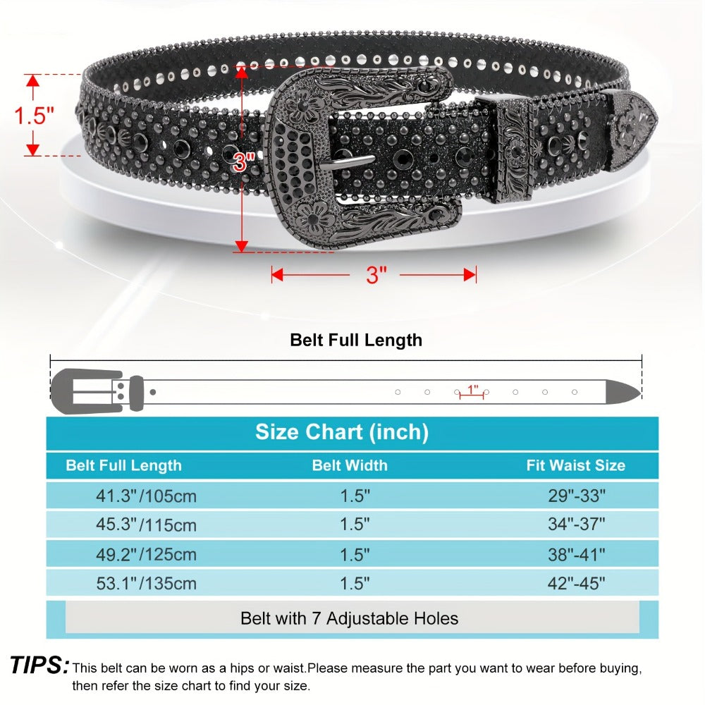 Men's Belt - Rhinestone Bling Waist Chain Body Chain for Women Sparkling Crystal Sequin - product detail view 2