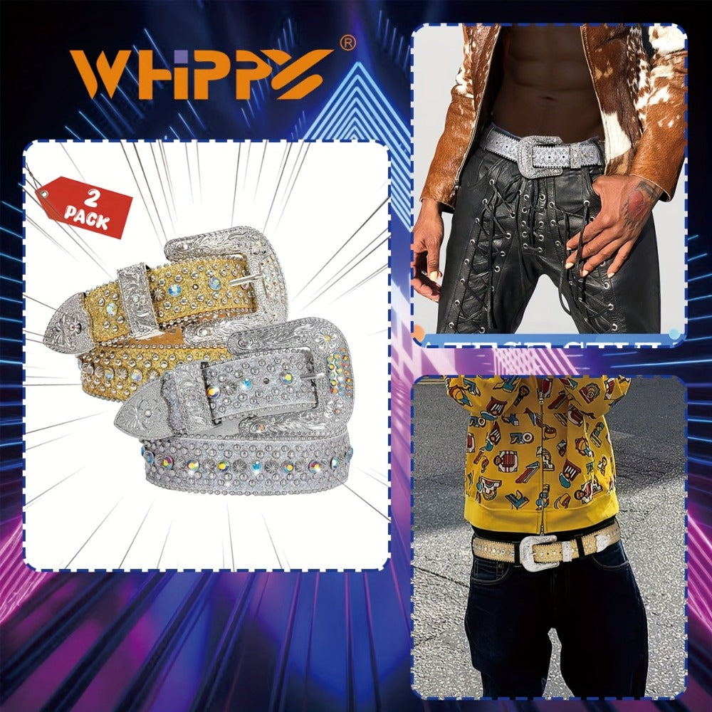 Men's Belt - Rhinestone Bling Waist Chain Body Chain for Women Sparkling Crystal Sequin - product detail view 3