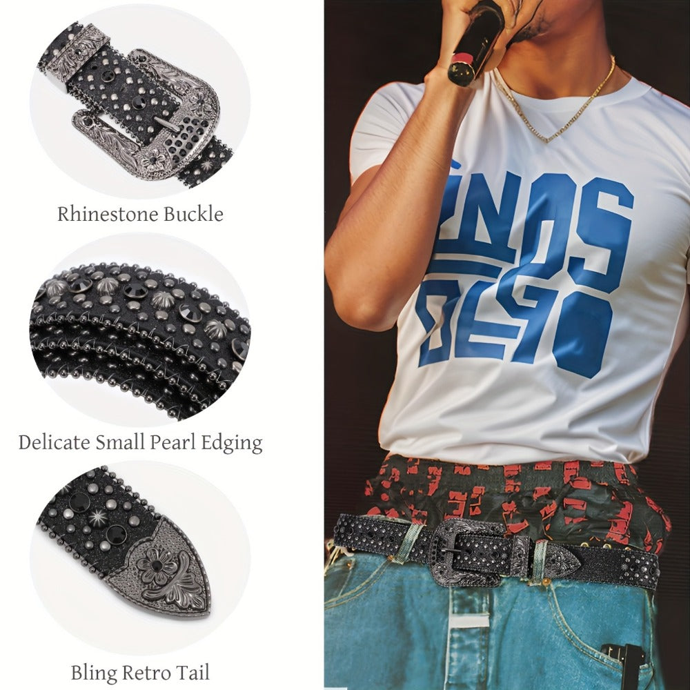 Men's Belt - Rhinestone Bling Waist Chain Body Chain for Women Sparkling Crystal Sequin - product detail view 4