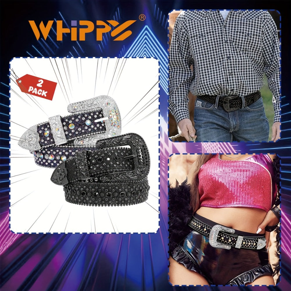 Men's Belt - Rhinestone Bling Waist Chain Body Chain for Women Sparkling Crystal Sequin - product detail view 7