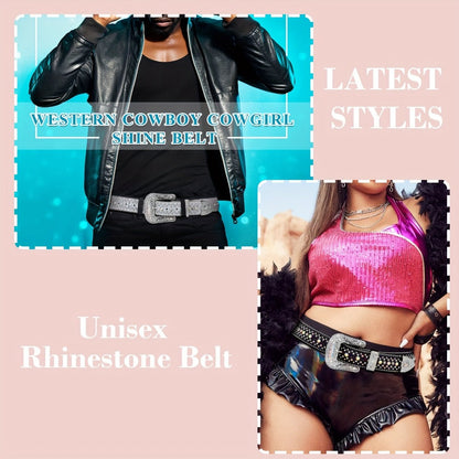 Men's Belt - Rhinestone Bling Waist Chain Body Chain for Women Sparkling Crystal Sequin - product detail view 10