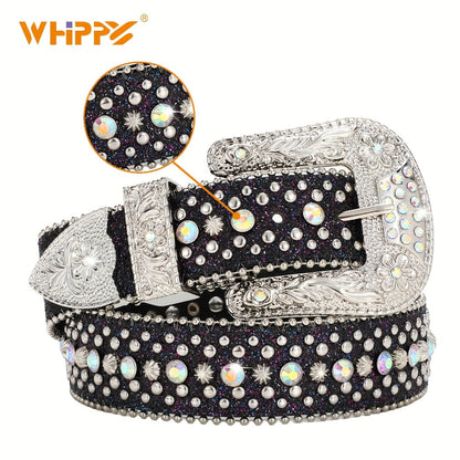 Men's Belt - Rhinestone Bling Waist Chain Body Chain for Women Sparkling Crystal Sequin - product detail view 19