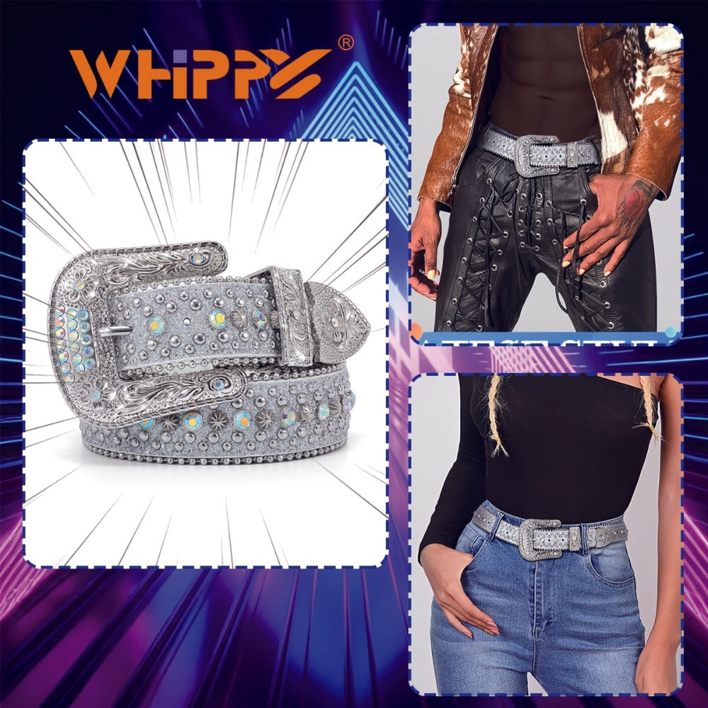 Men's Belt - Rhinestone Bling Waist Chain Body Chain for Women Sparkling Crystal Sequin - product detail view 21